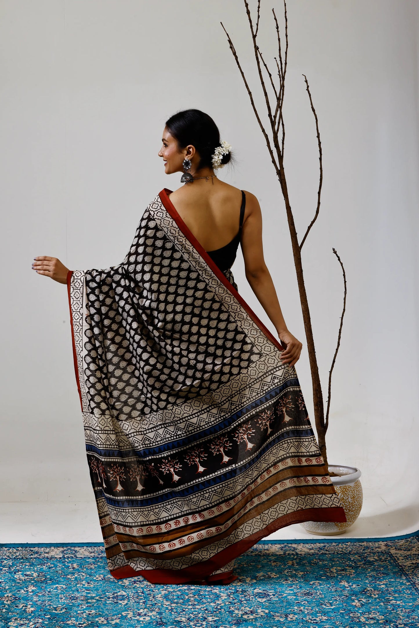 black cotton saree office wear saree for women
