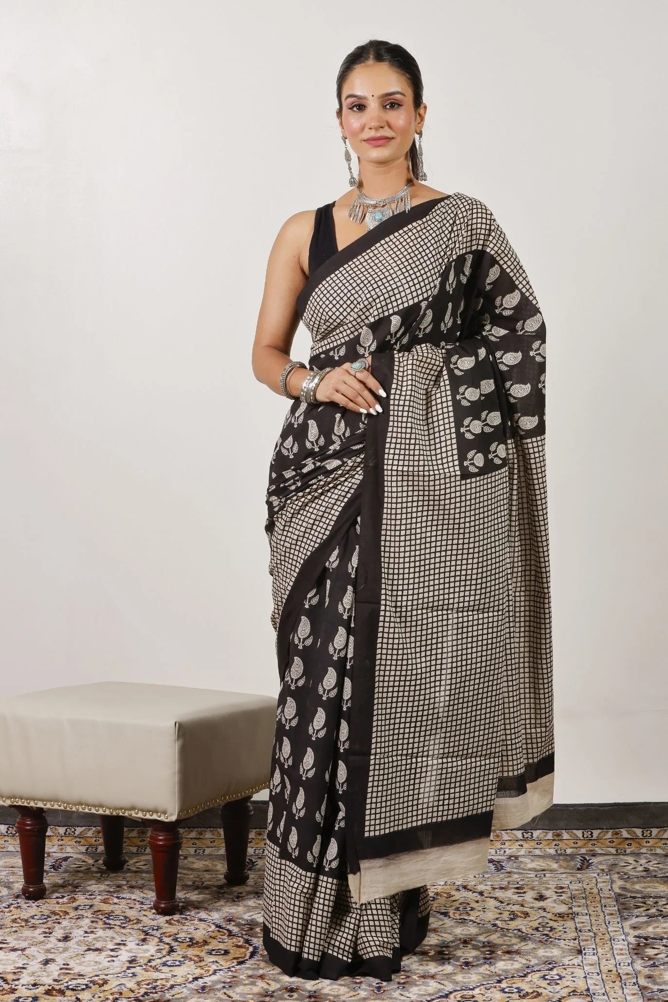 Mulmul Cotton Saree | Chaukor