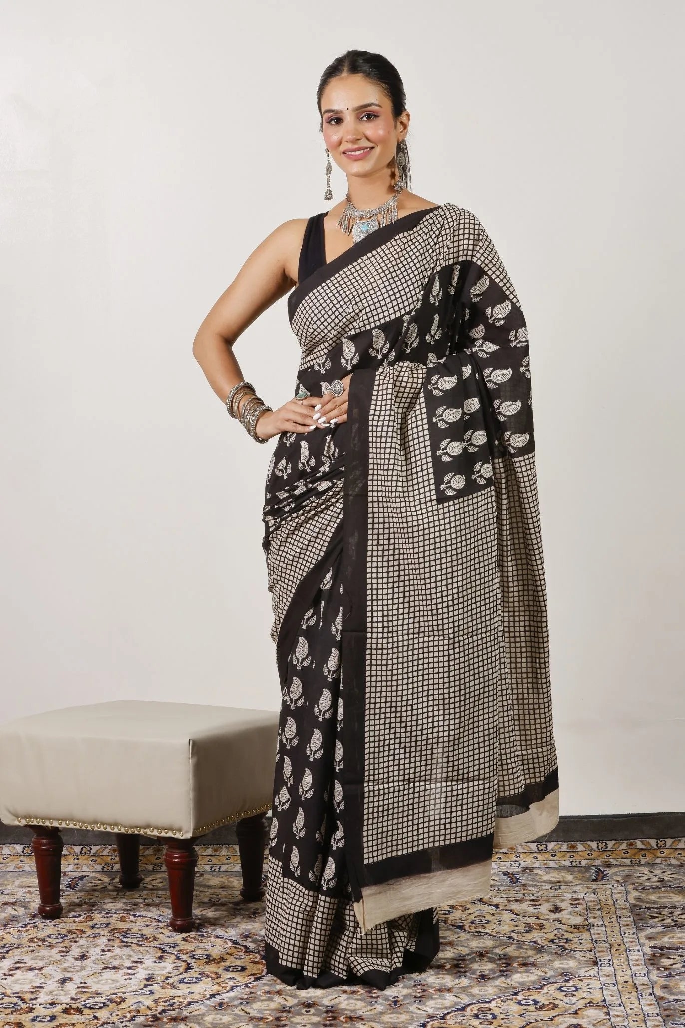 Mulmul Cotton Saree | Chaukor