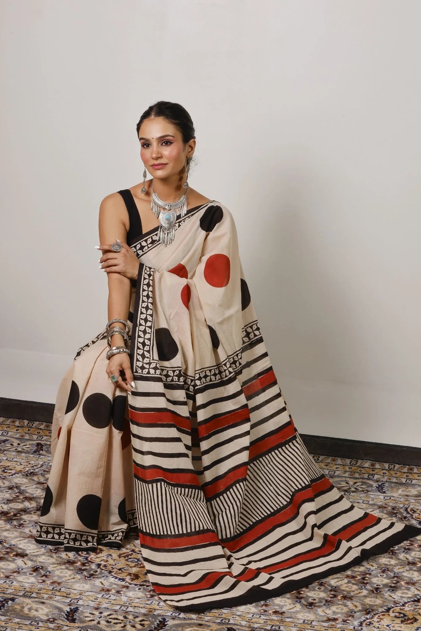 Beige Summer Cotton Saree