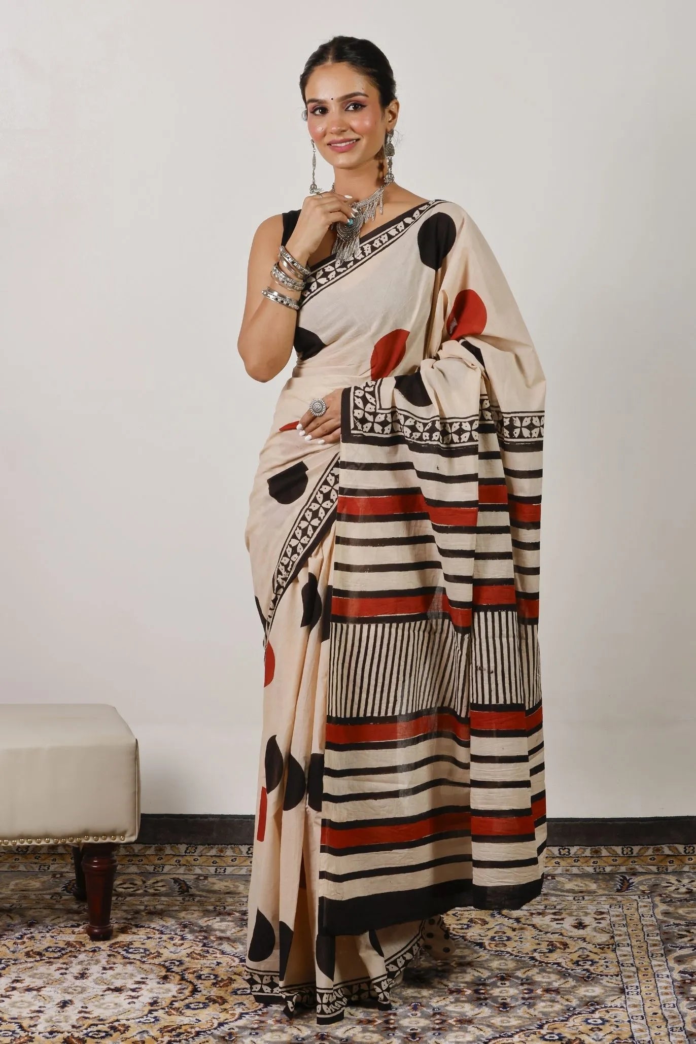 Mulmul Cotton Saree | Mudra