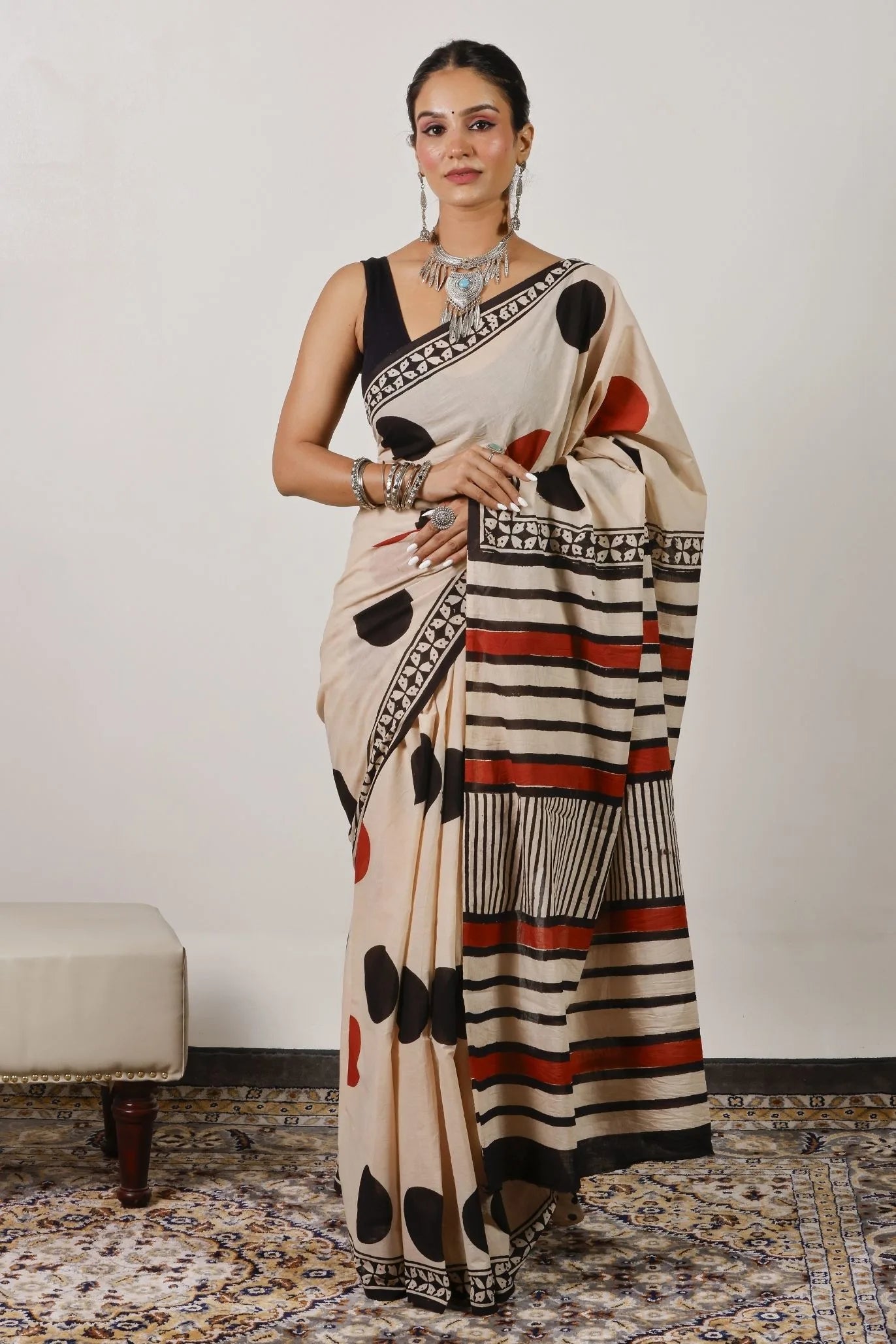 Mulmul Cotton Saree | Mudra