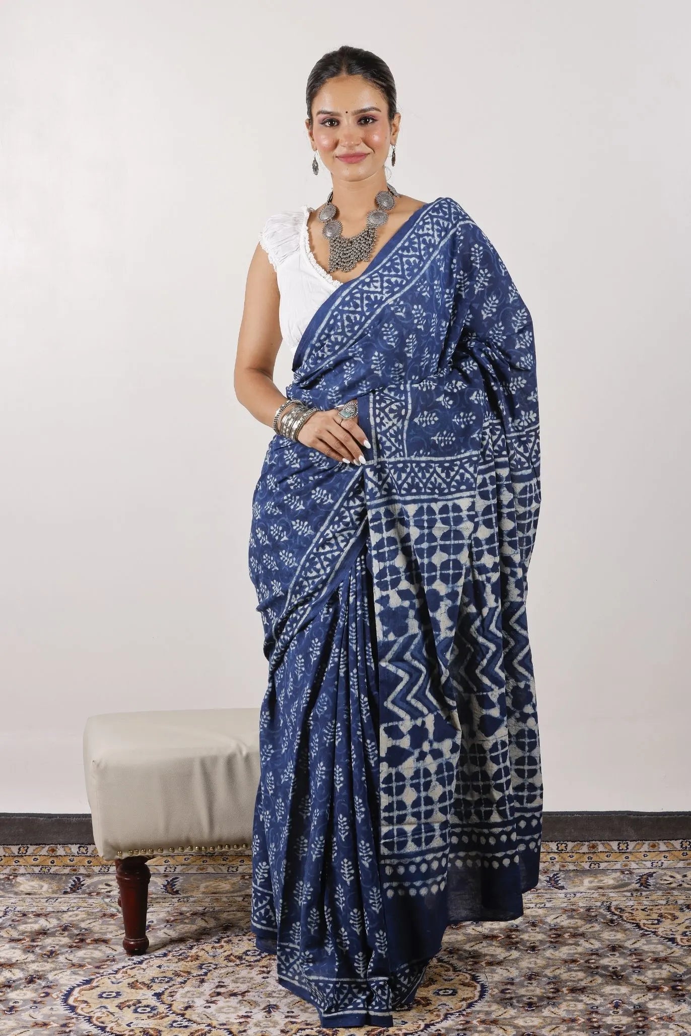 Mulmul Cotton Saree | Neelam