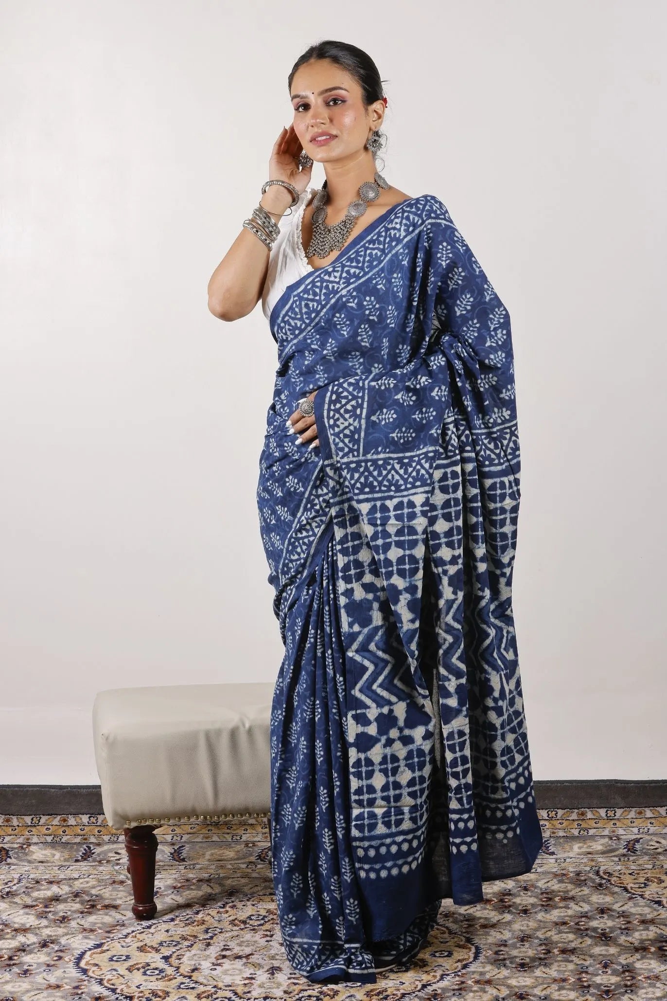 Mulmul Cotton Saree | Neelam