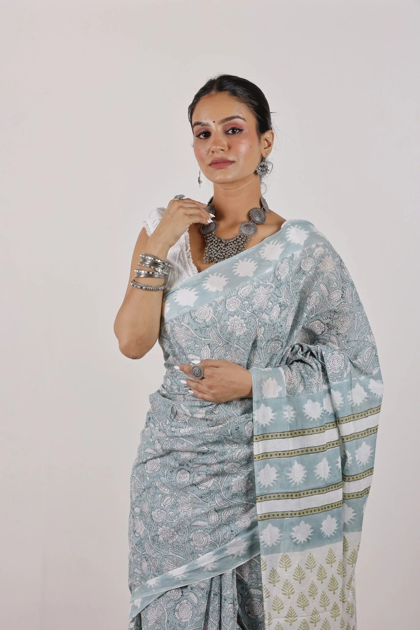 Mulmul Cotton Saree | Mehtab
