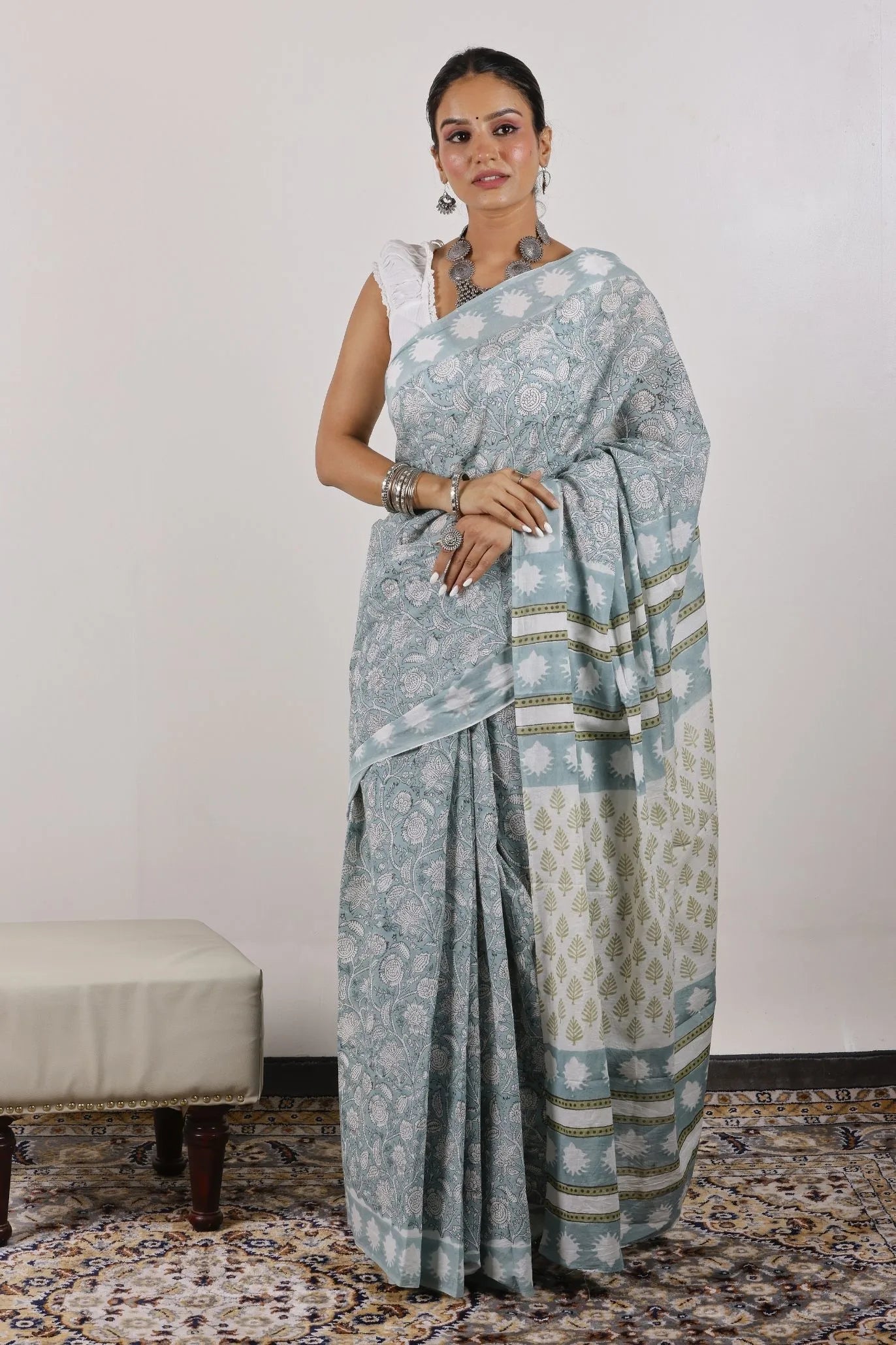 Mulmul Cotton Saree | Mehtab