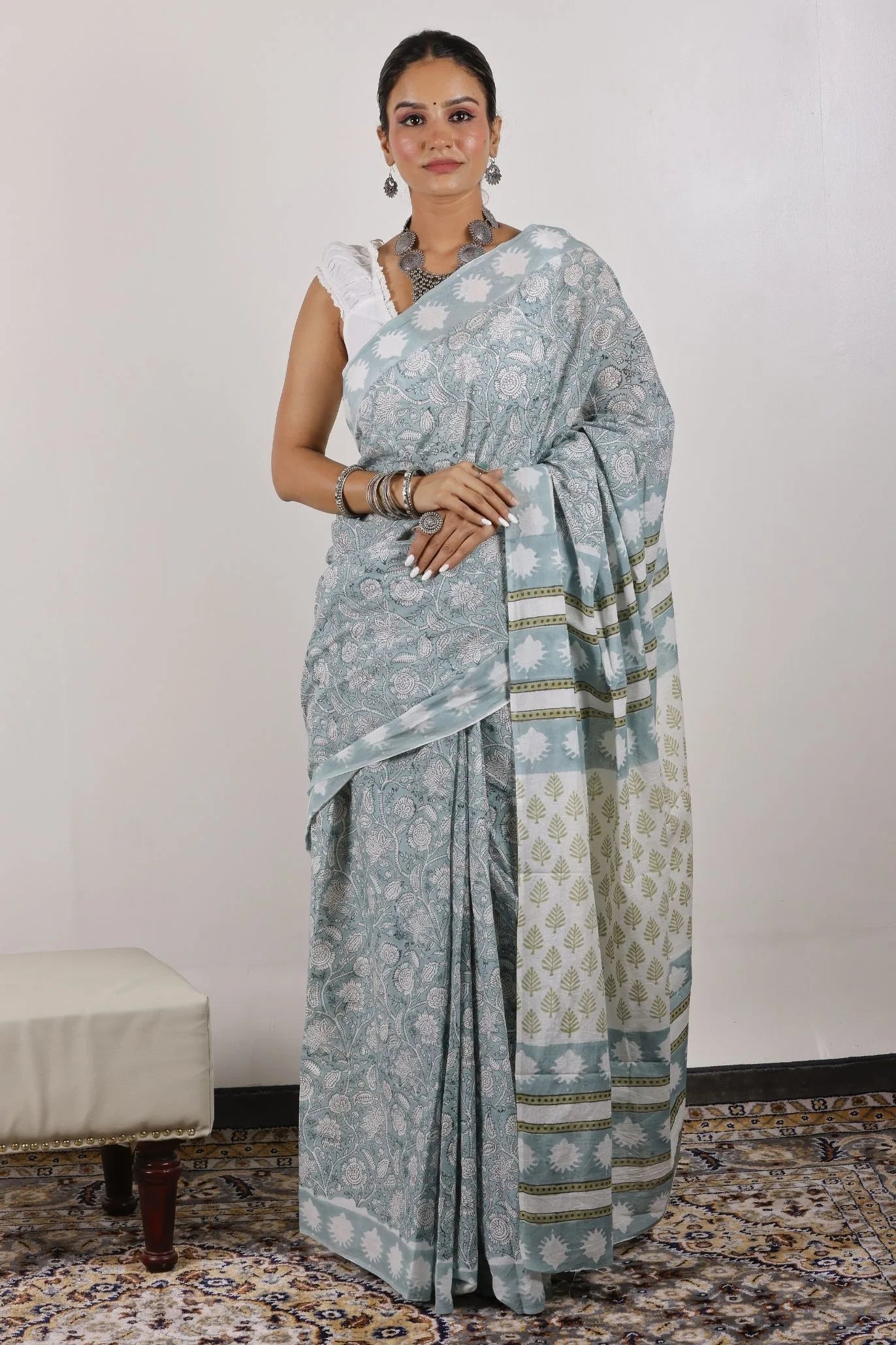 Mulmul Cotton Saree | Mehtab