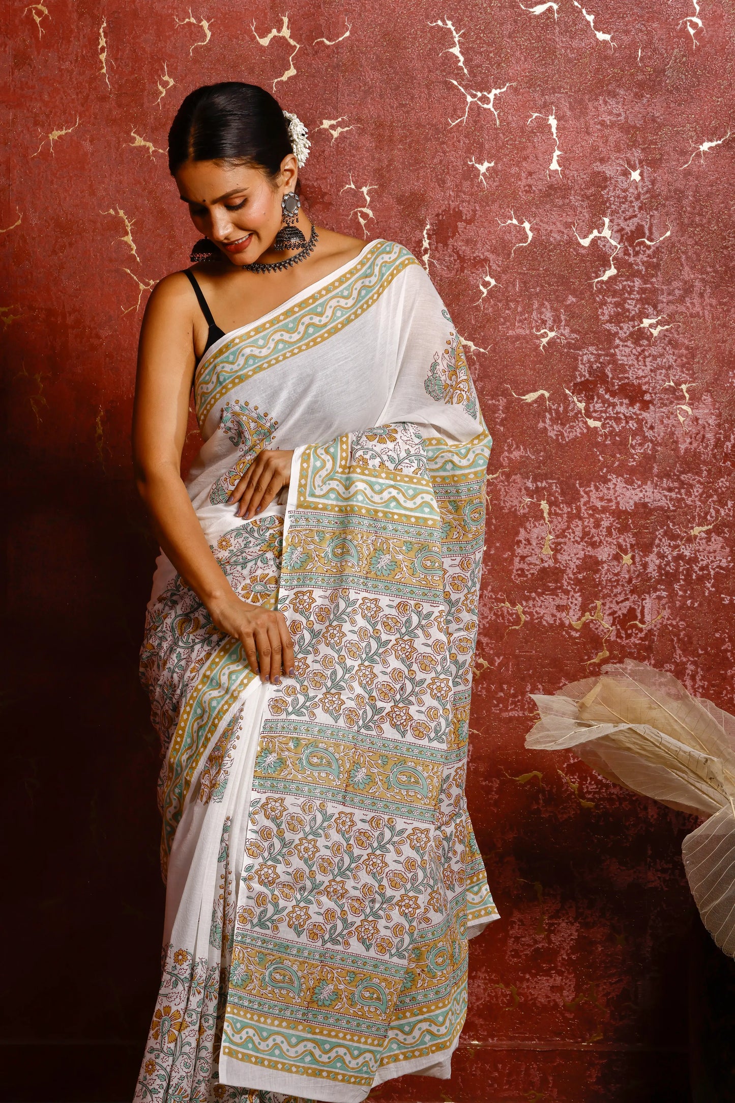 Pure Mulmul Cotton Saree | Basanti Bela
