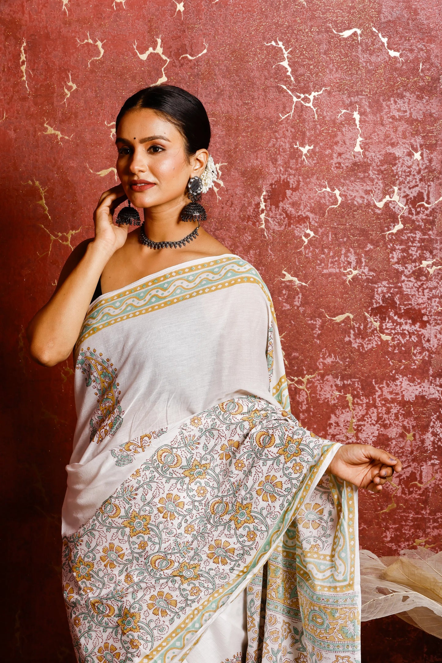 Pure Mulmul Cotton Saree | Basanti Bela