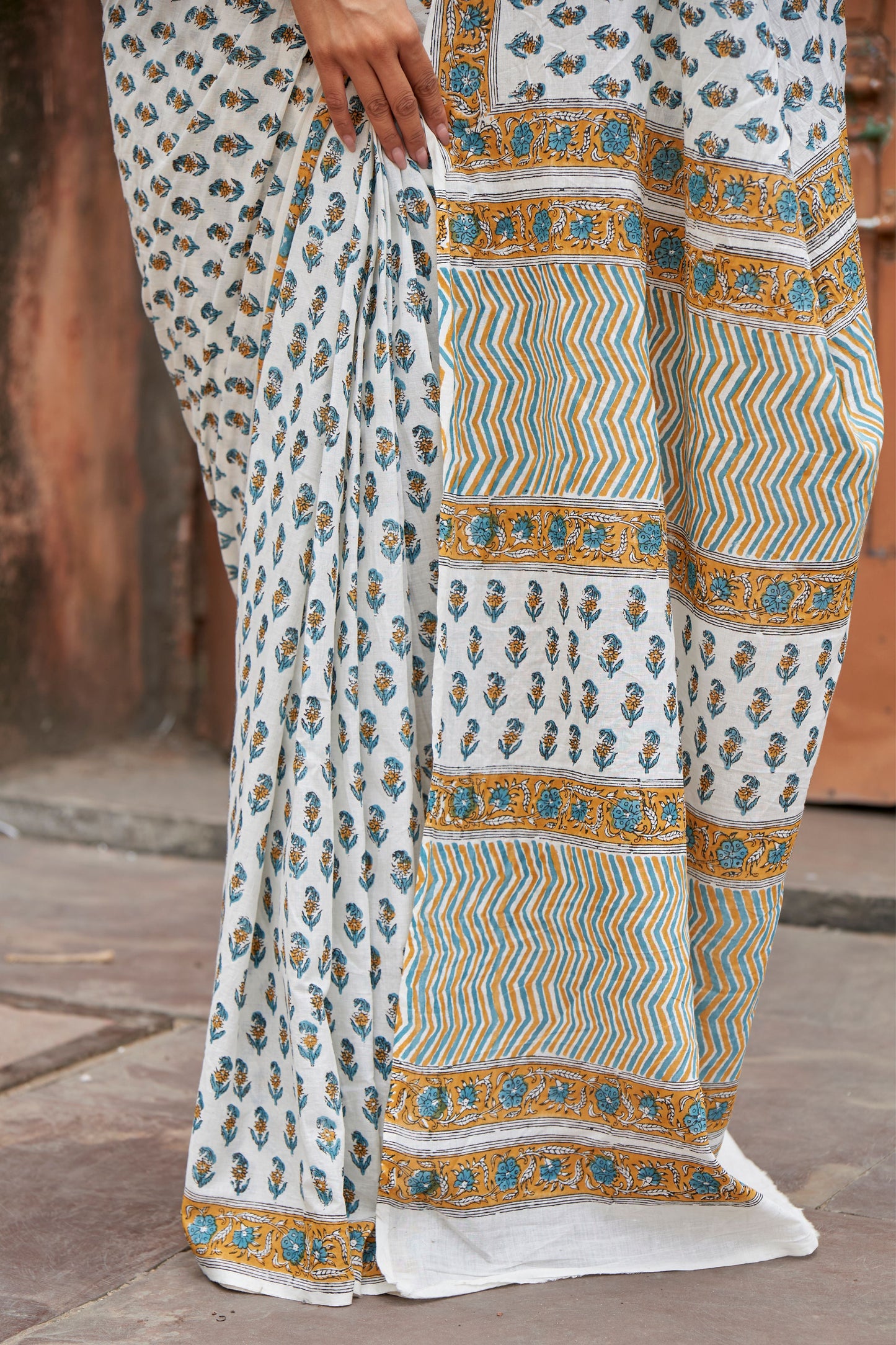 Bold Essence | Mulmul Cotton Saree | Hand Block Print Saree