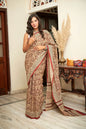 Cream mulmul cotton saree