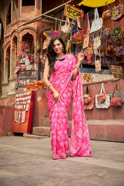 Cultural Kaleidoscope | Mulmul Cotton Saree | Hand Block Print Saree