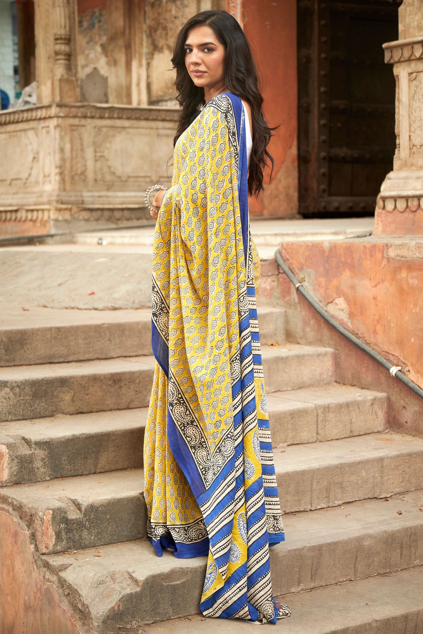 Marwar Majesty | Mulmul Cotton Saree | Hand Block Print Saree