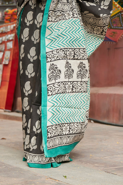 Desert Diva | Mulmul Cotton Saree | Hand Block Print Saree