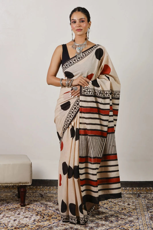 Mulmul Cotton Saree | Mudra