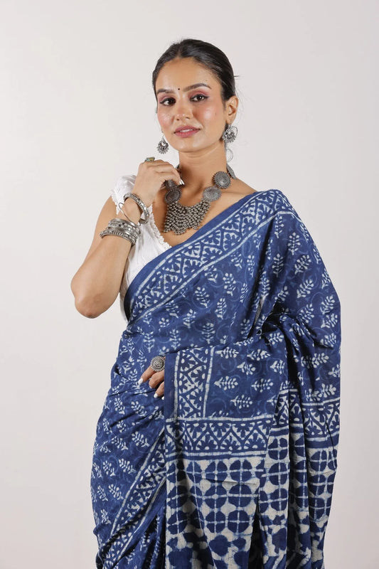 Mulmul Cotton Saree | Neelam