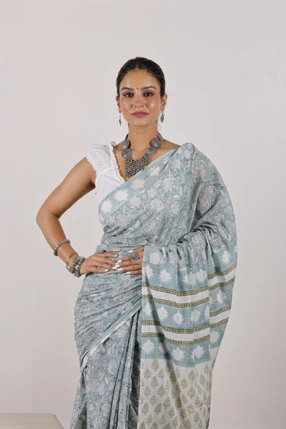 Mulmul Cotton Saree | Mehtab