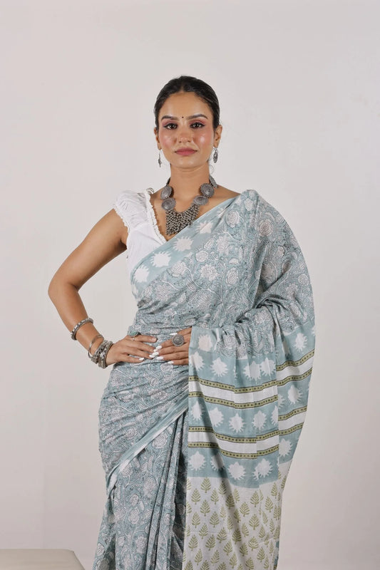 Mulmul Cotton Saree | Mehtab