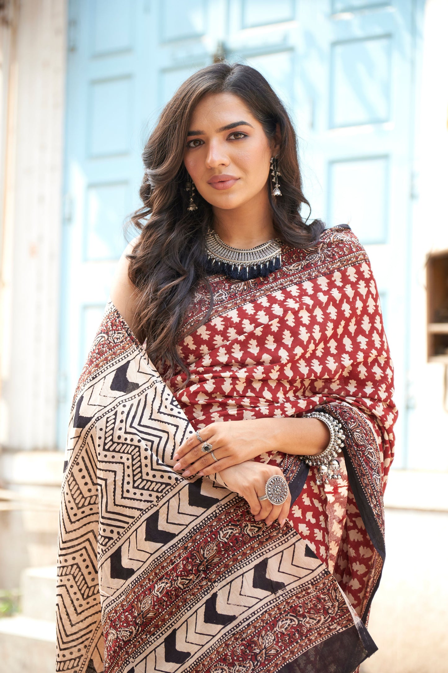 Rajasthani Royalty | Mulmul Cotton Saree | Hand Block Print Saree